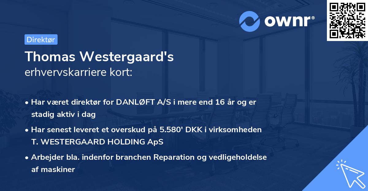 Thomas Westergaard's erhvervskarriere kort