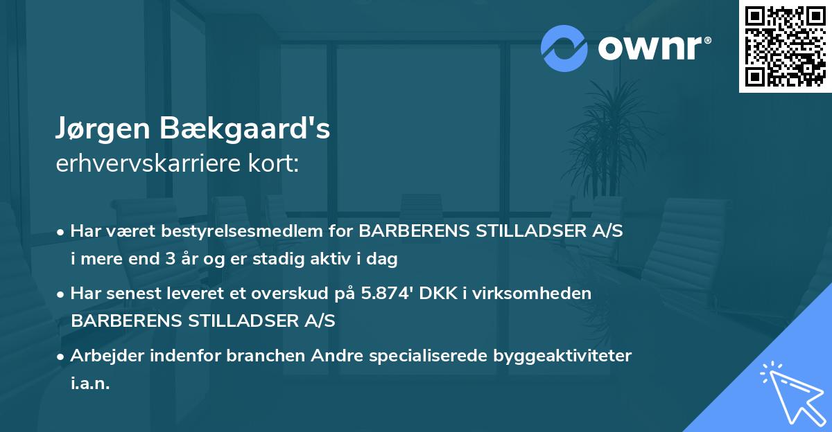 Jørgen Bækgaard's erhvervskarriere kort