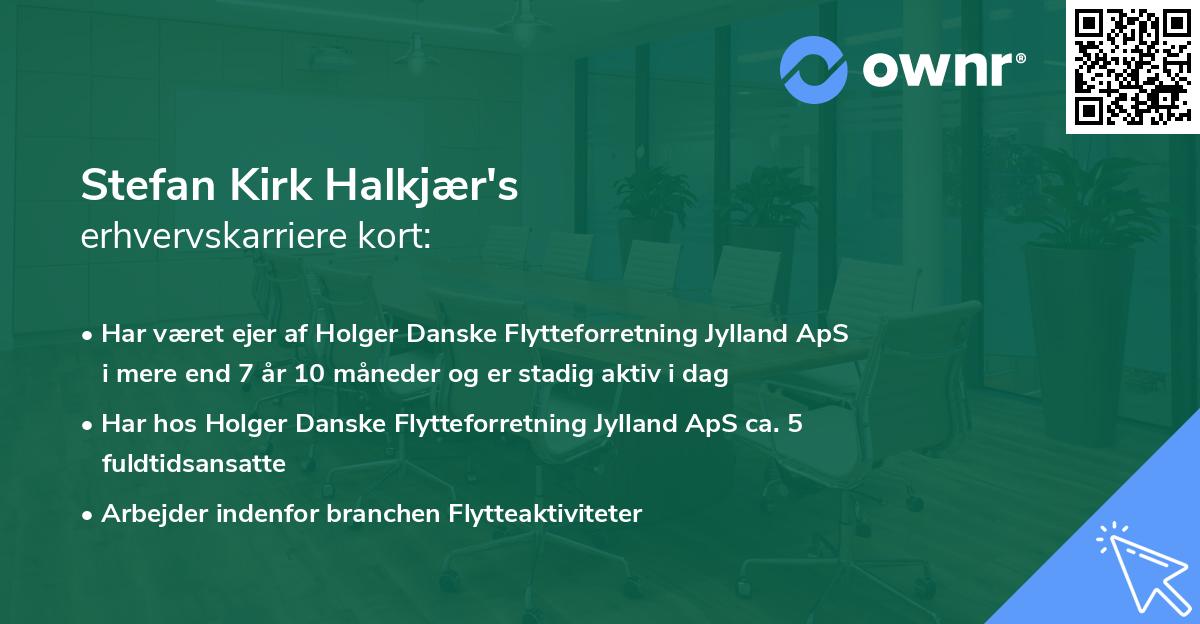 Stefan Kirk Halkjær's erhvervskarriere kort