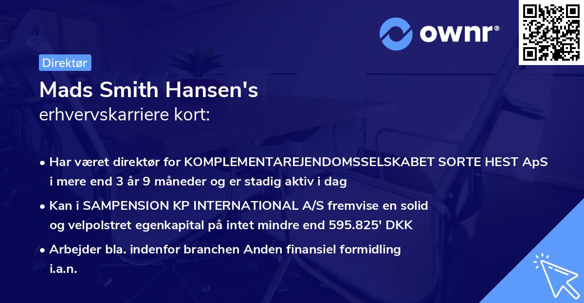 Mads Smith Hansen's erhvervskarriere kort