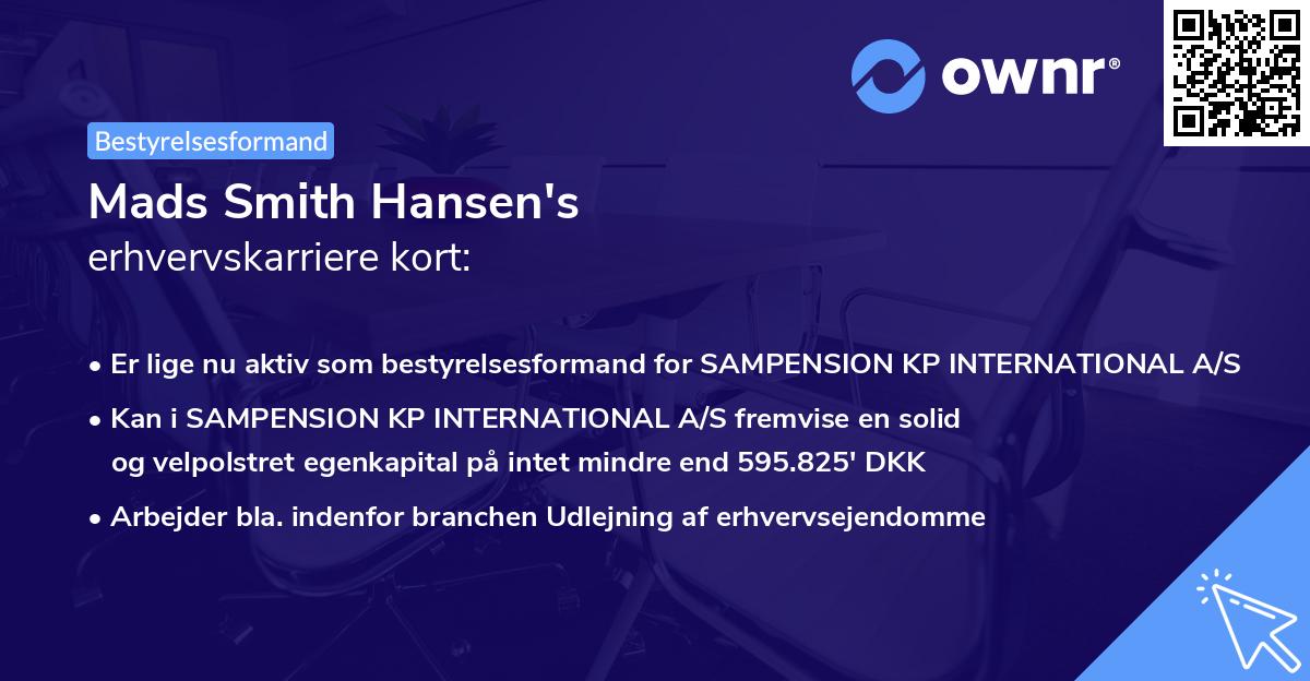 Mads Smith Hansen's erhvervskarriere kort