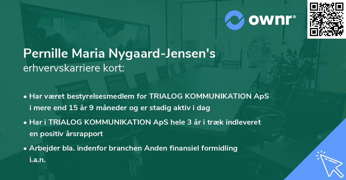 Pernille Maria Nygaard-Jensen's erhvervskarriere kort