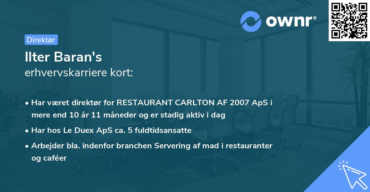 Ilter Baran's erhvervskarriere kort