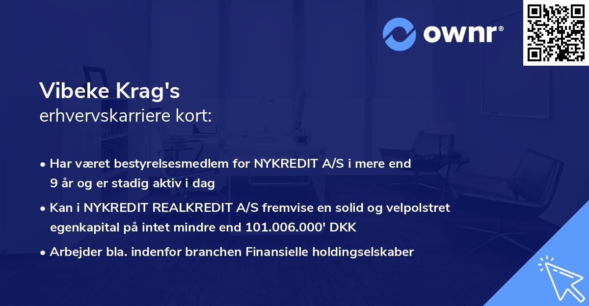 Vibeke Krag's erhvervskarriere kort