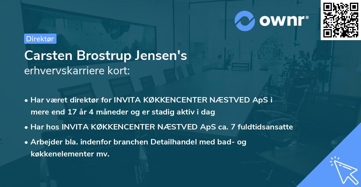 Carsten Brostrup Jensen's erhvervskarriere kort