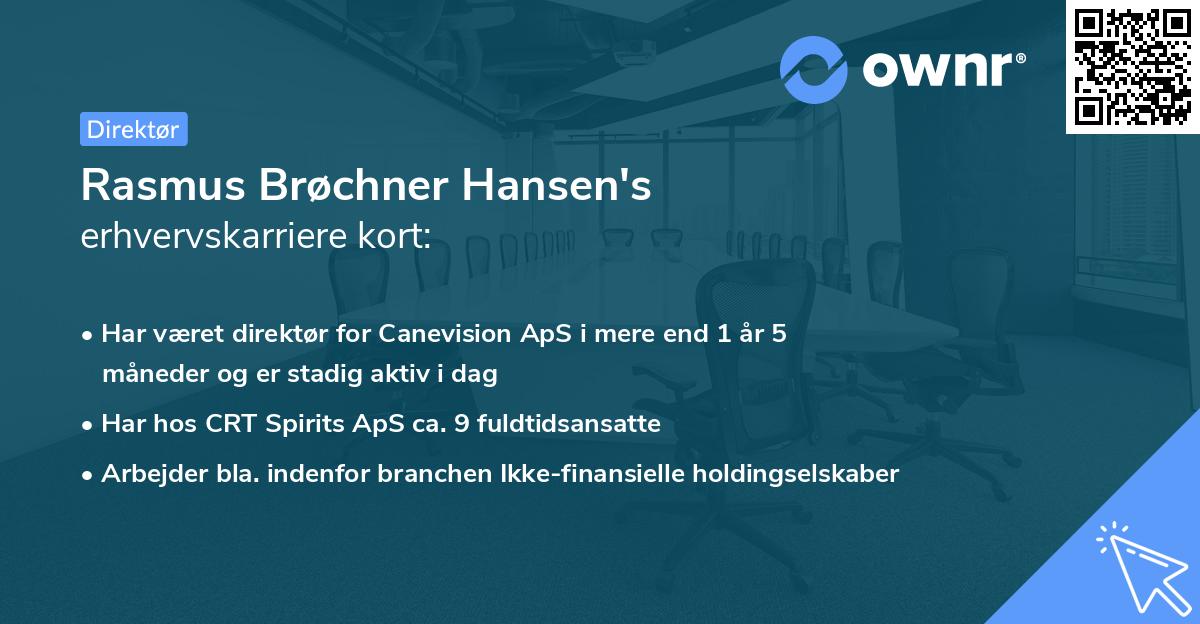 Rasmus Brøchner Hansen's erhvervskarriere kort