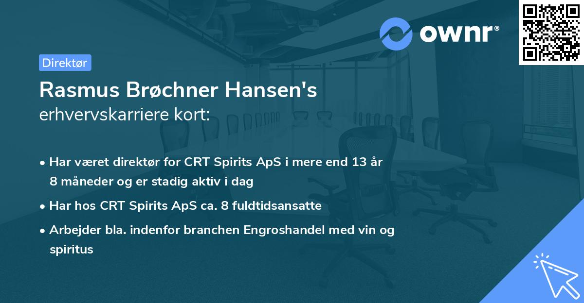 Rasmus Brøchner Hansen's erhvervskarriere kort