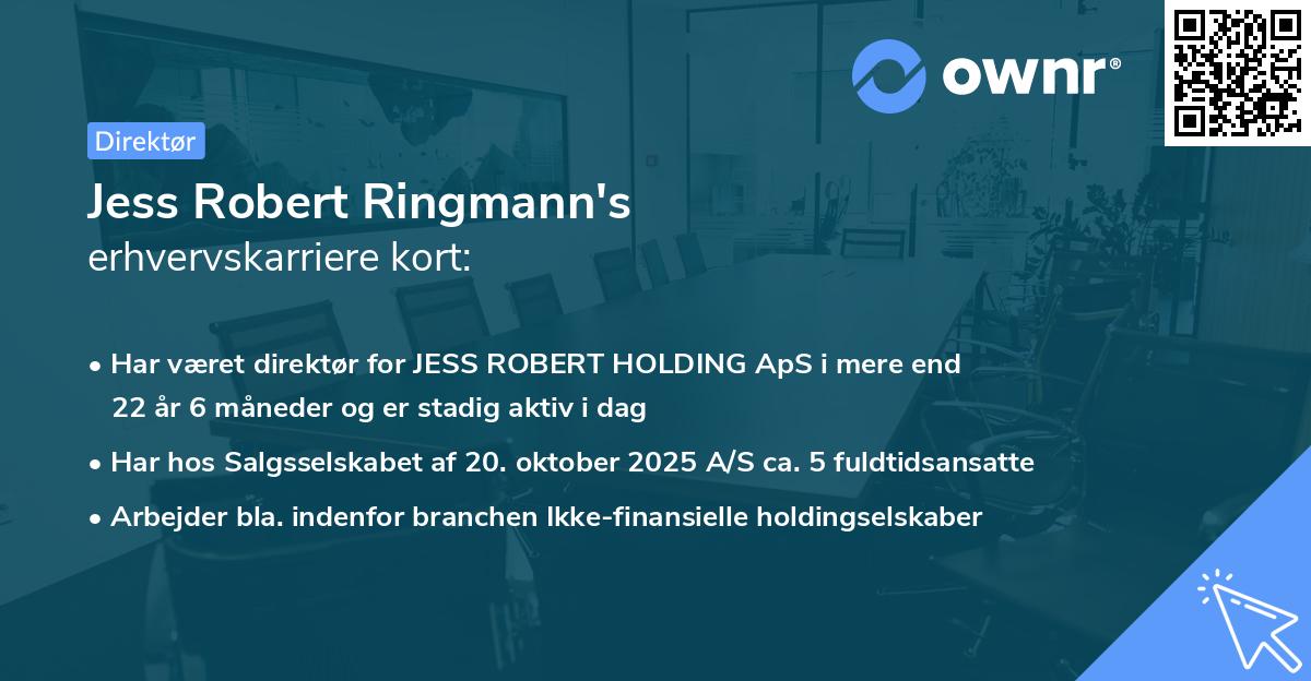 Jess Robert Ringmann's erhvervskarriere kort