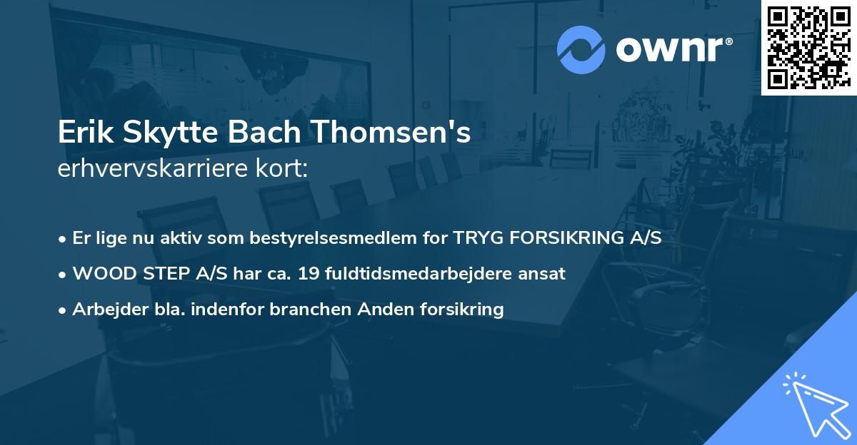 Erik Skytte Bach Thomsen's erhvervskarriere kort