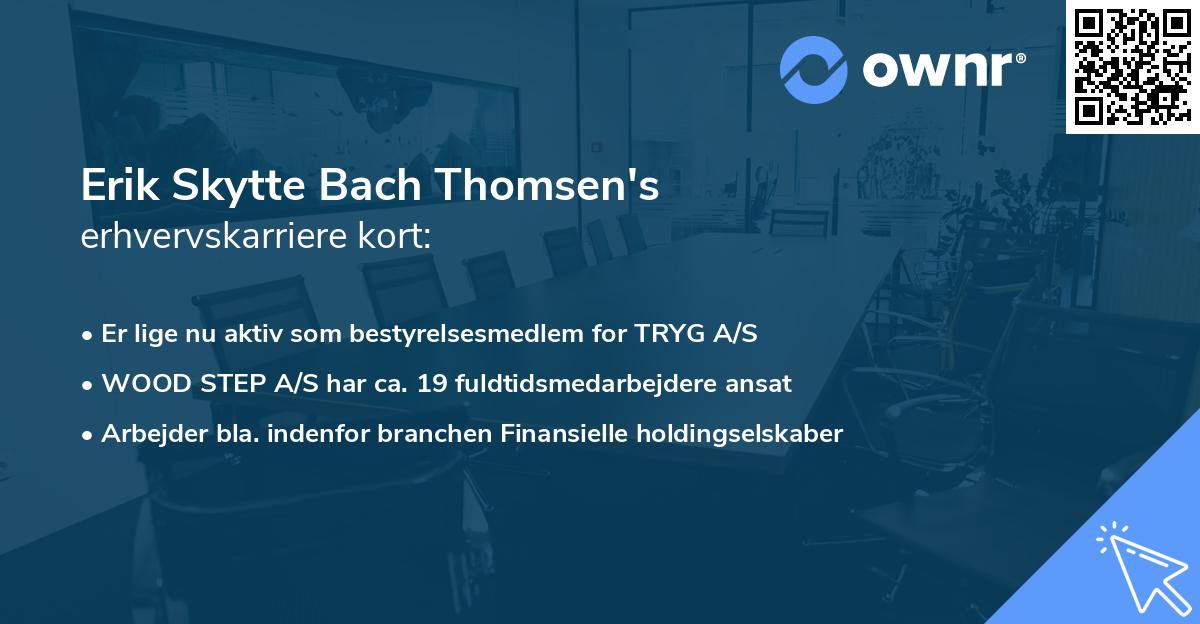 Erik Skytte Bach Thomsen's erhvervskarriere kort