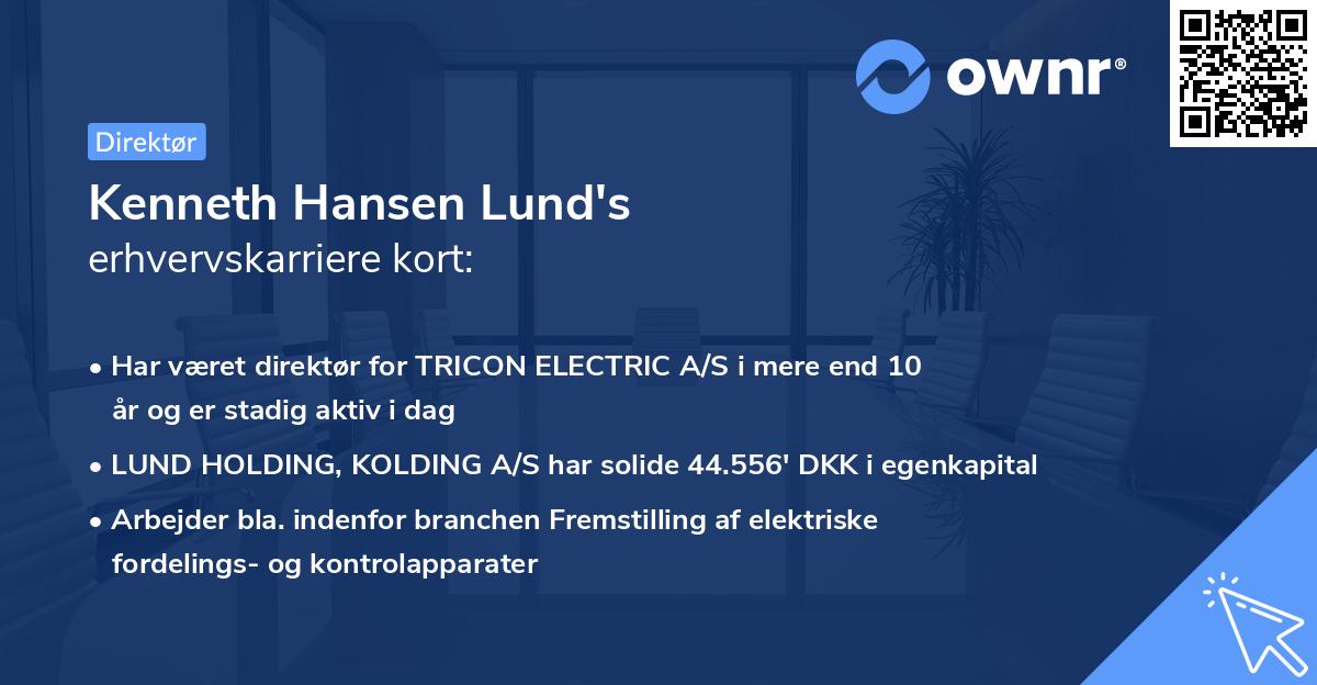 Kenneth Hansen Lund's erhvervskarriere kort