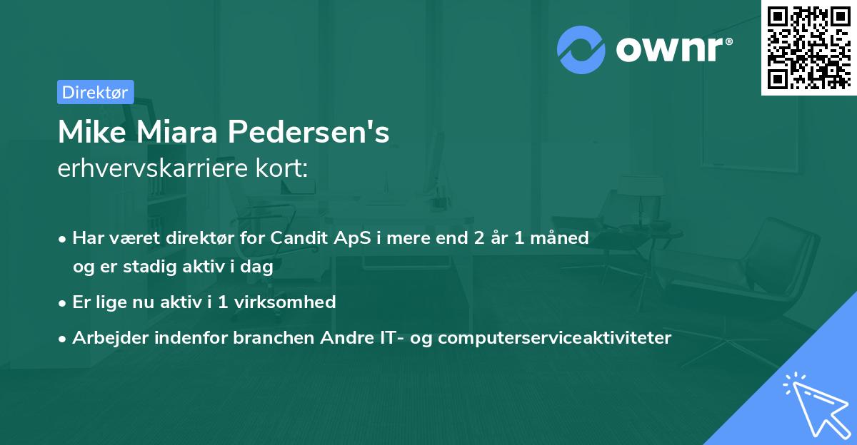 Mike Miara Pedersen's erhvervskarriere kort