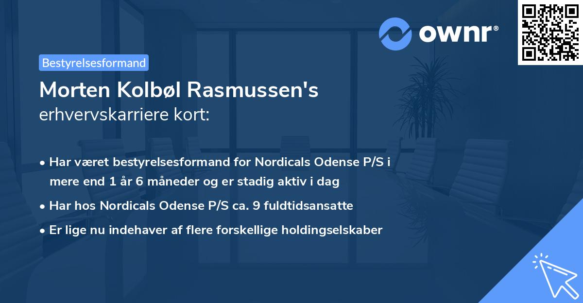 Morten Kolbøl Rasmussen's erhvervskarriere kort