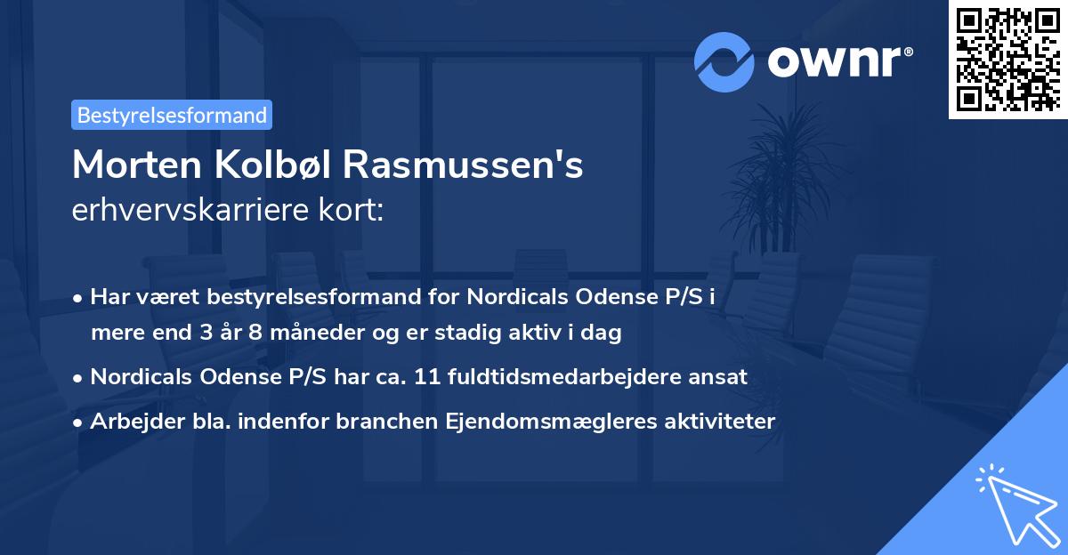 Morten Kolbøl Rasmussen's erhvervskarriere kort