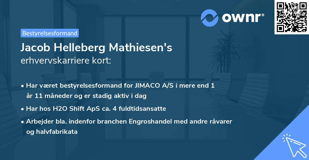 Jacob Helleberg Mathiesen's erhvervskarriere kort