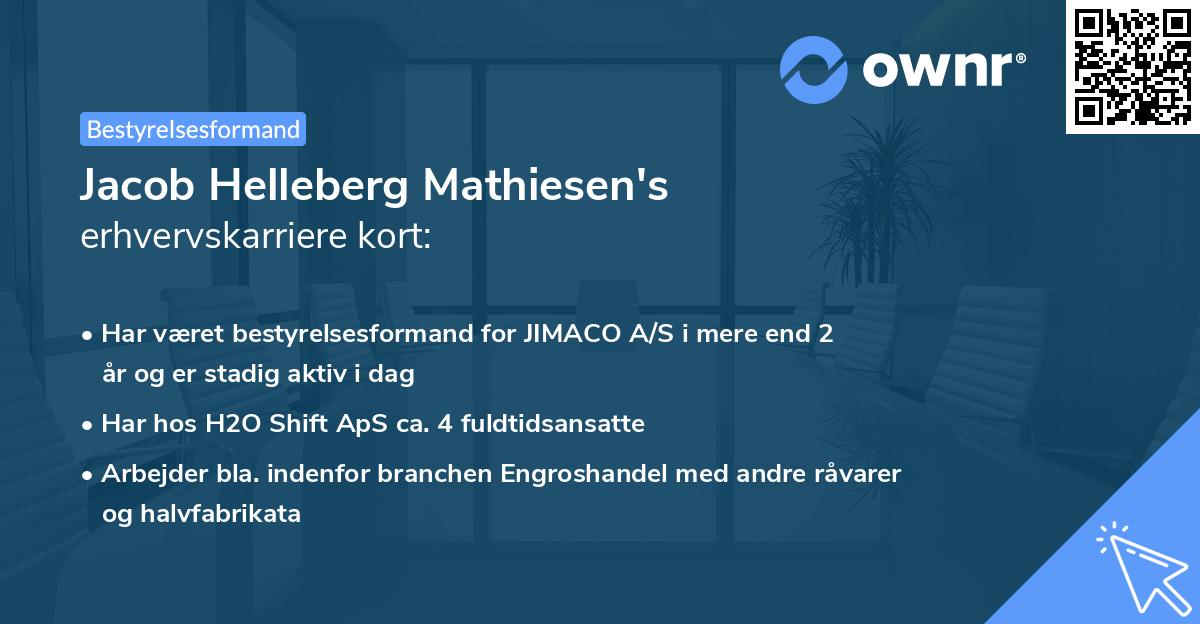 Jacob Helleberg Mathiesen's erhvervskarriere kort
