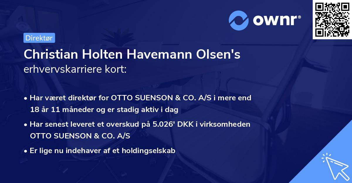 Christian Holten Havemann Olsen's erhvervskarriere kort