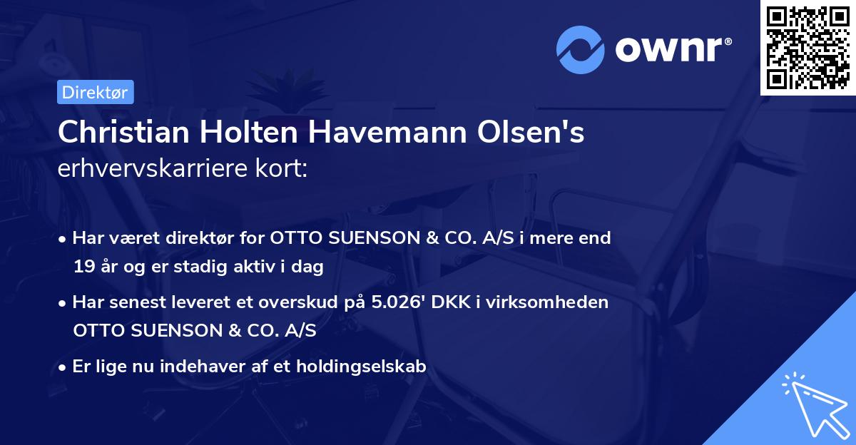 Christian Holten Havemann Olsen's erhvervskarriere kort