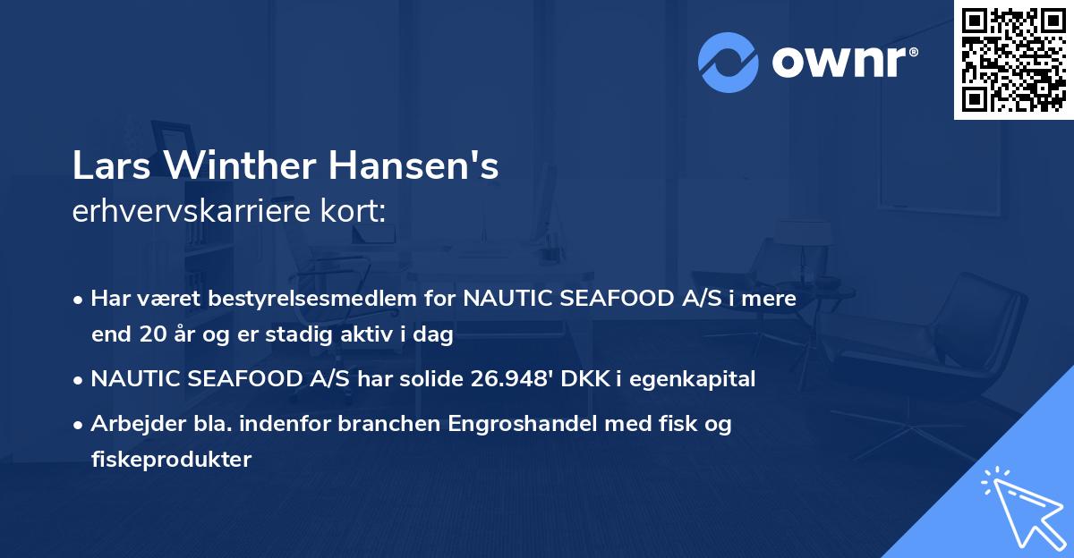 Lars Winther Hansen's erhvervskarriere kort