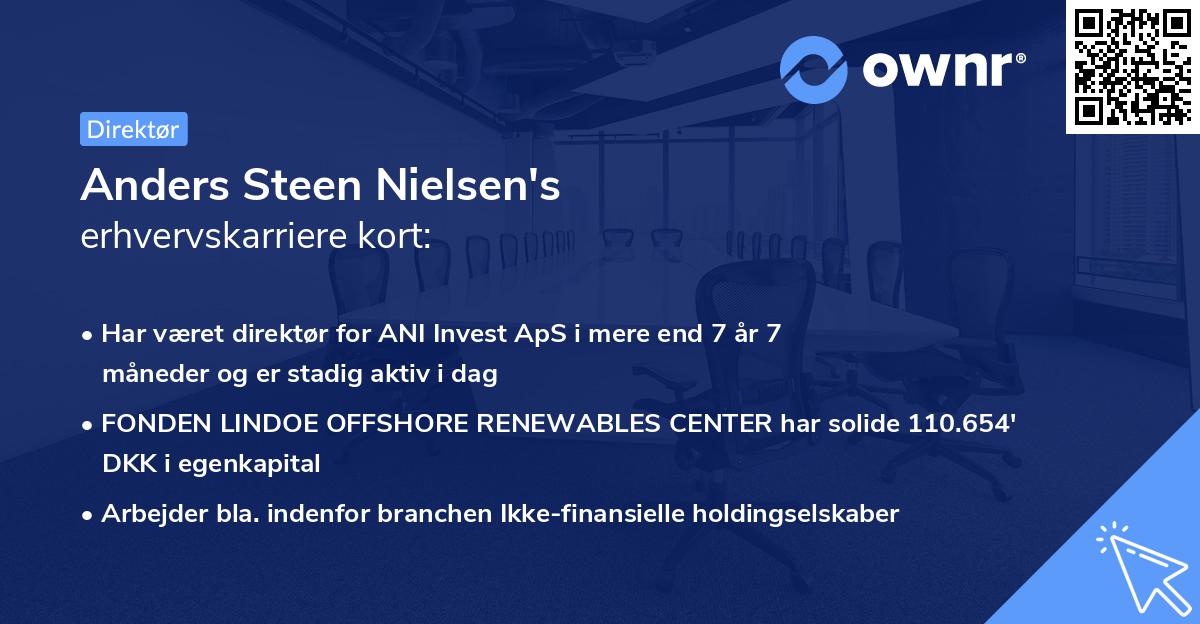 Anders Steen Nielsen's erhvervskarriere kort