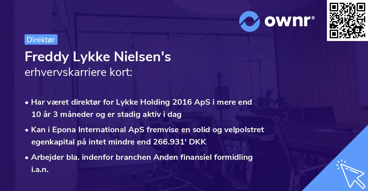 Freddy Lykke Nielsen's erhvervskarriere kort