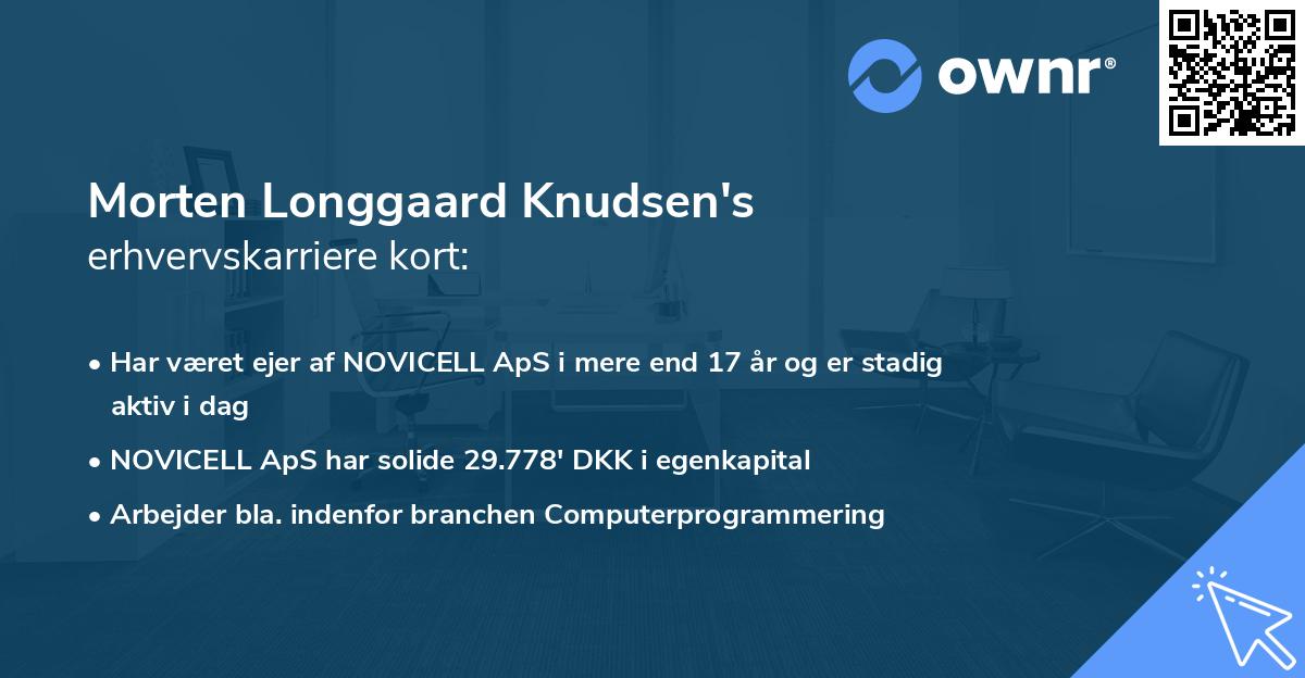 Morten Longgaard Knudsen's erhvervskarriere kort