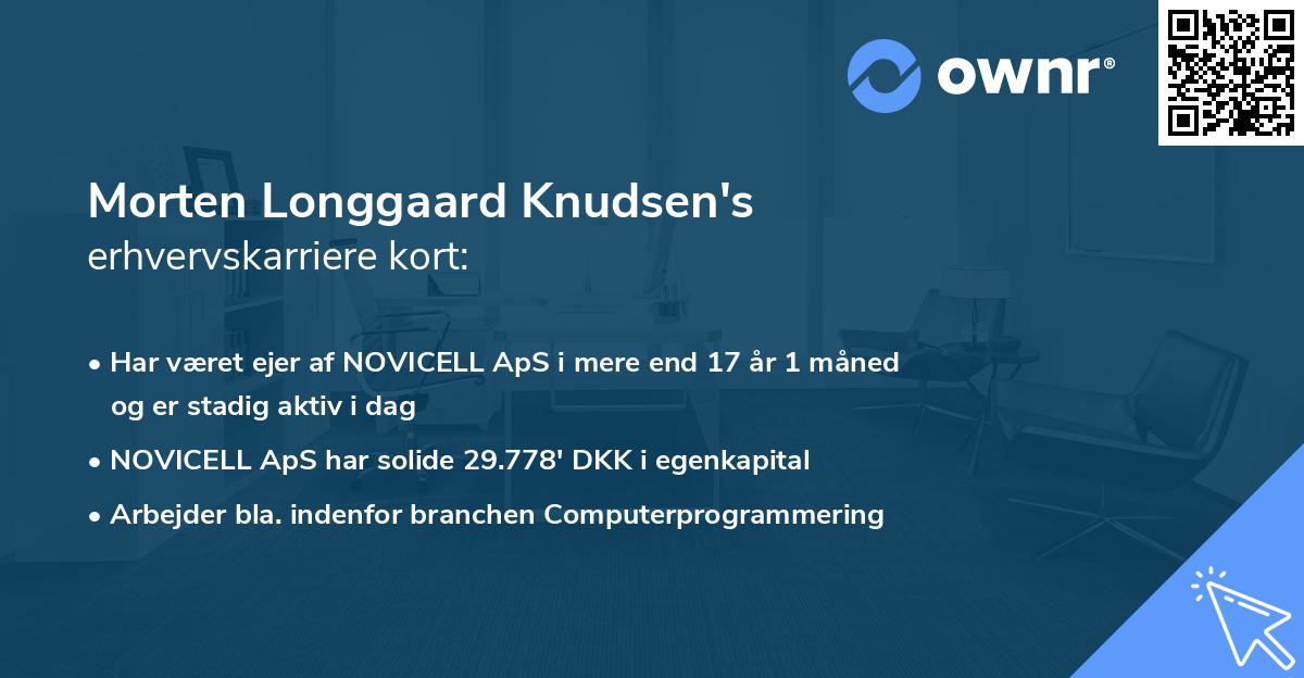 Morten Longgaard Knudsen's erhvervskarriere kort