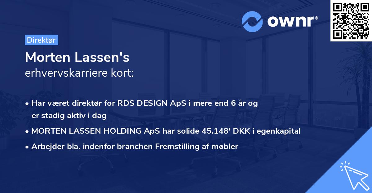 Morten Lassen's erhvervskarriere kort
