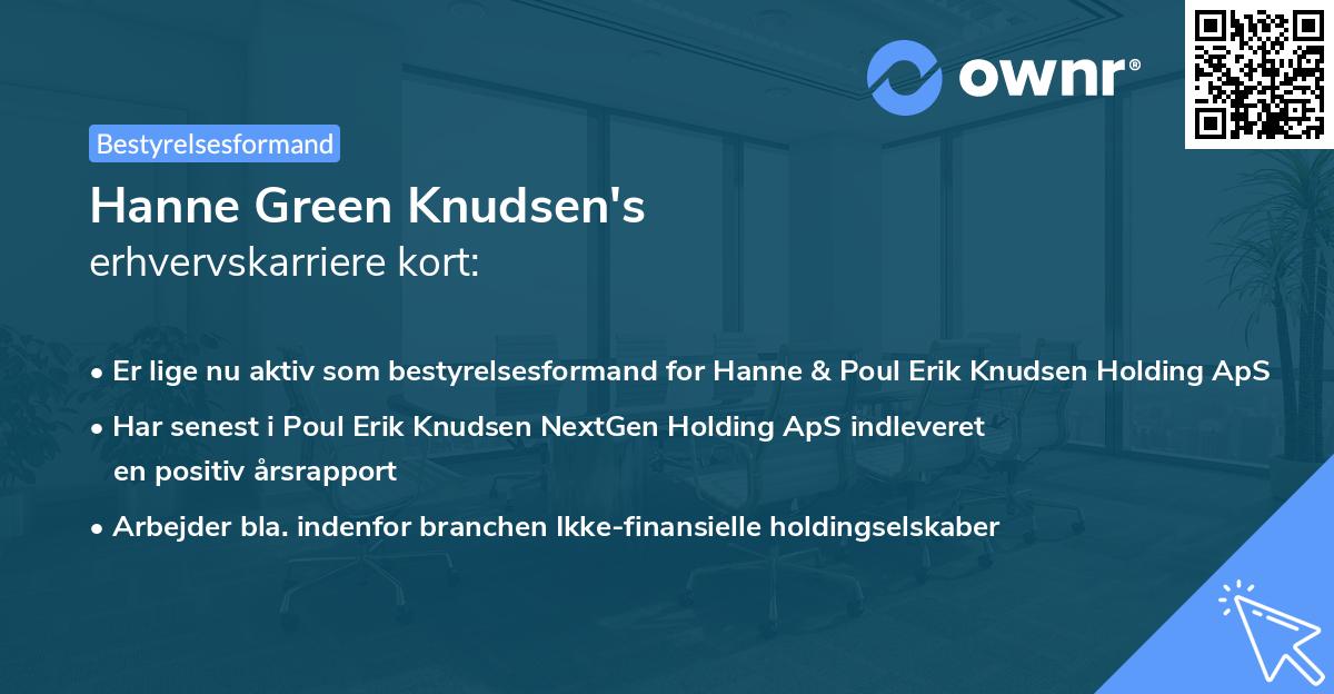 Hanne Green Knudsen's erhvervskarriere kort