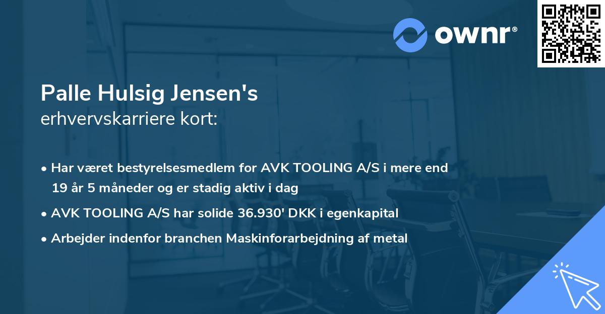 Palle Hulsig Jensen's erhvervskarriere kort