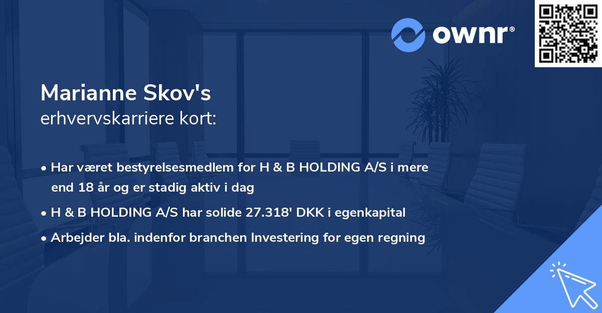 Marianne Skov's erhvervskarriere kort