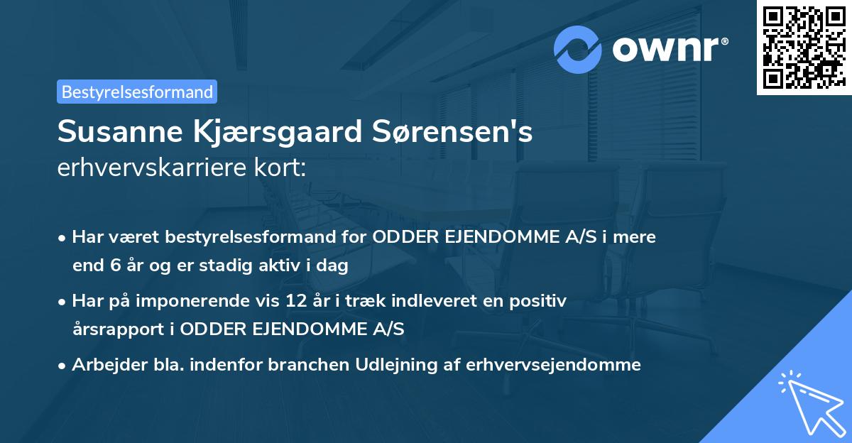 Susanne Kjærsgaard Sørensen's erhvervskarriere kort