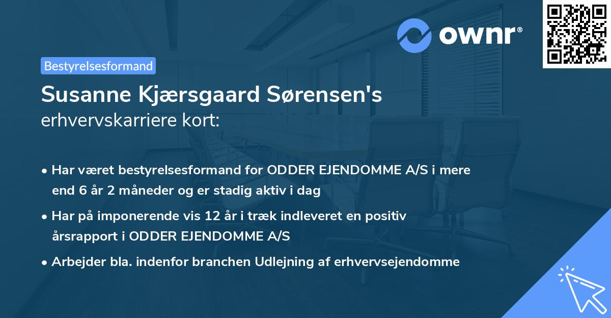 Susanne Kjærsgaard Sørensen's erhvervskarriere kort