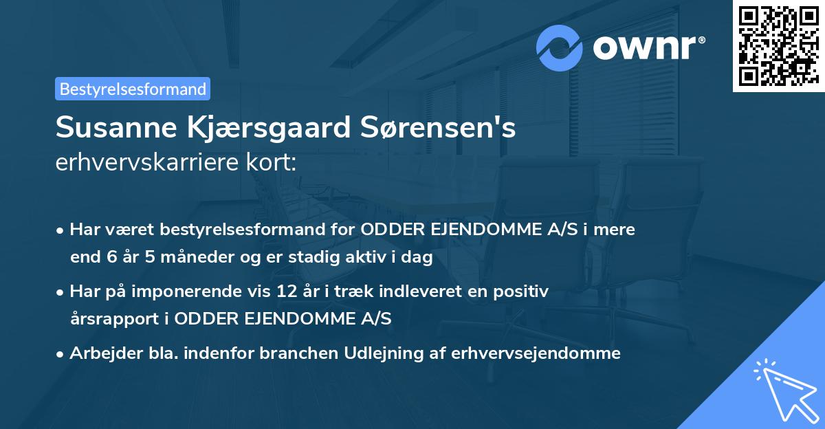Susanne Kjærsgaard Sørensen's erhvervskarriere kort