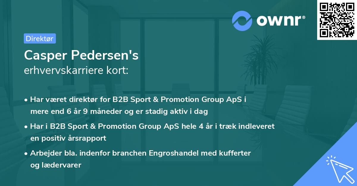 Casper Pedersen's erhvervskarriere kort