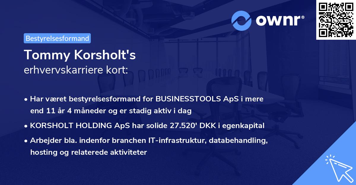 Tommy Korsholt's erhvervskarriere kort