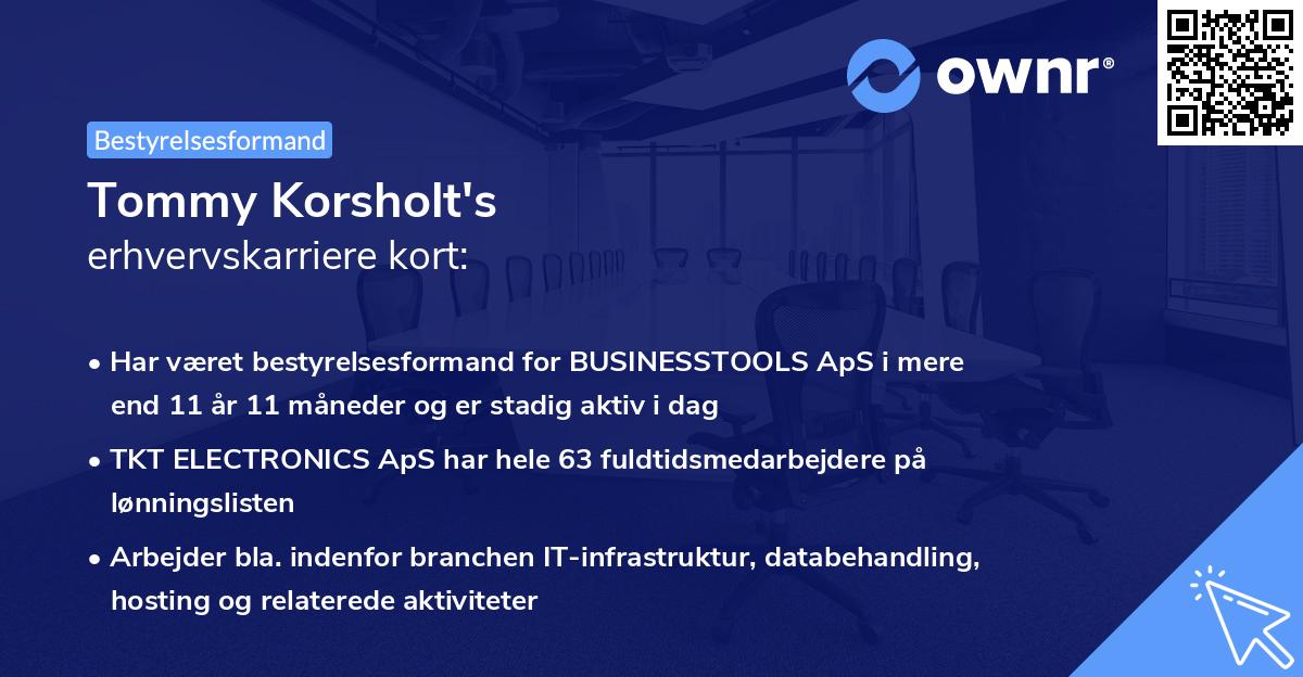 Tommy Korsholt's erhvervskarriere kort