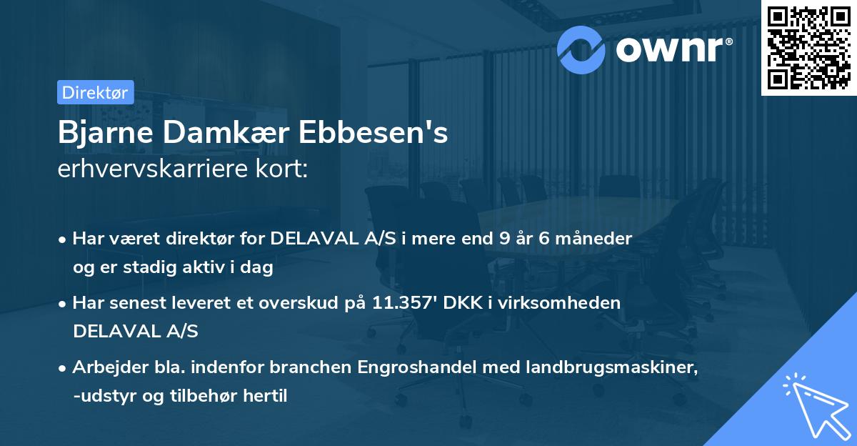 Bjarne Damkær Ebbesen's erhvervskarriere kort