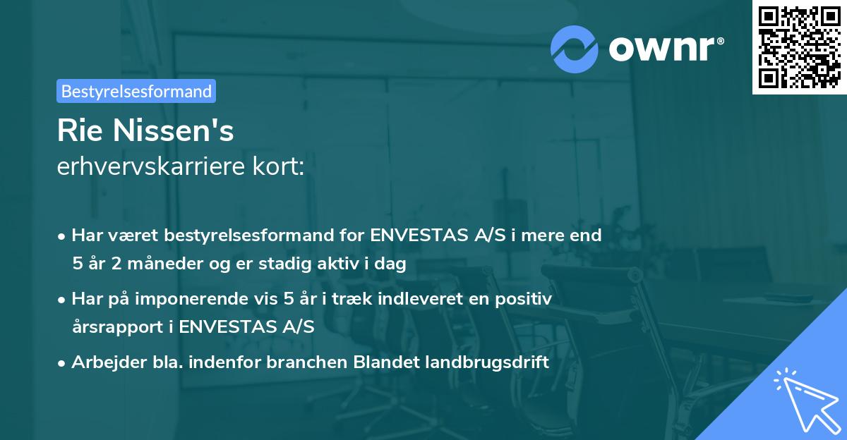 Rie Nissen's erhvervskarriere kort
