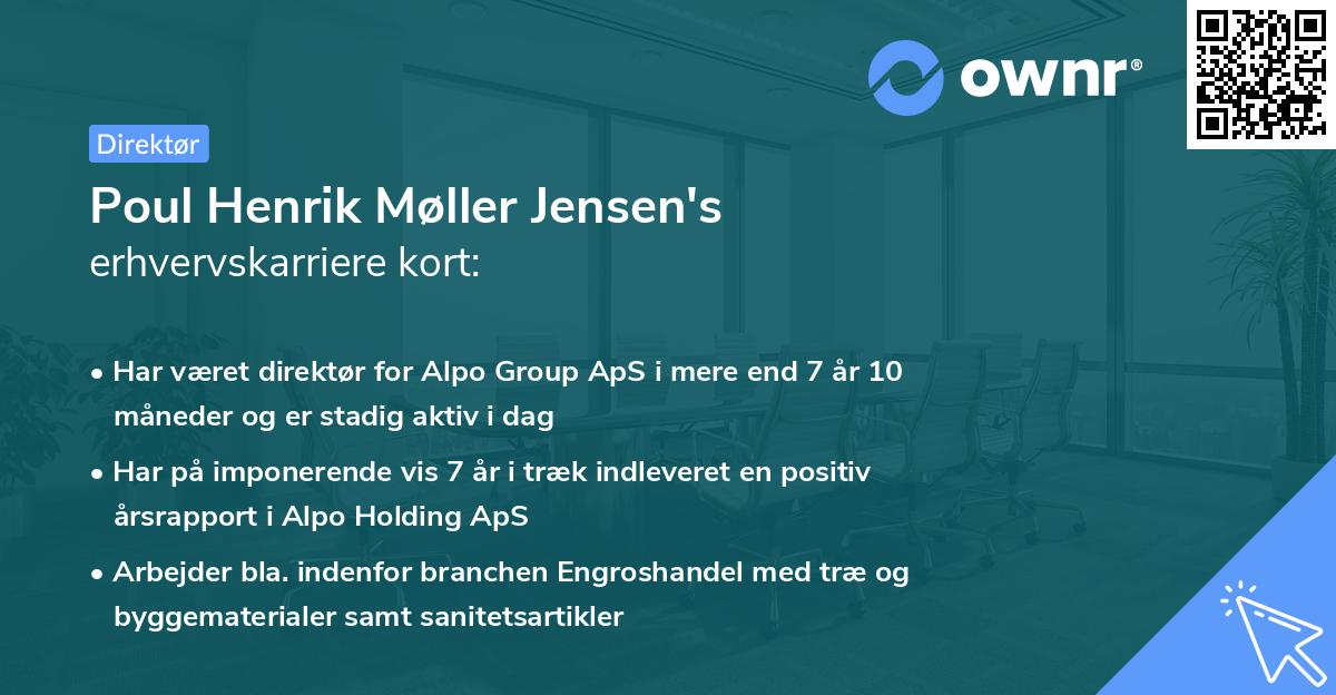 Poul Henrik Møller Jensen's erhvervskarriere kort