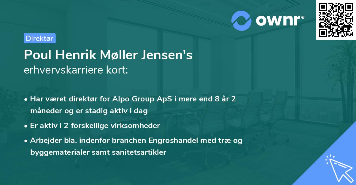 Poul Henrik Møller Jensen's erhvervskarriere kort