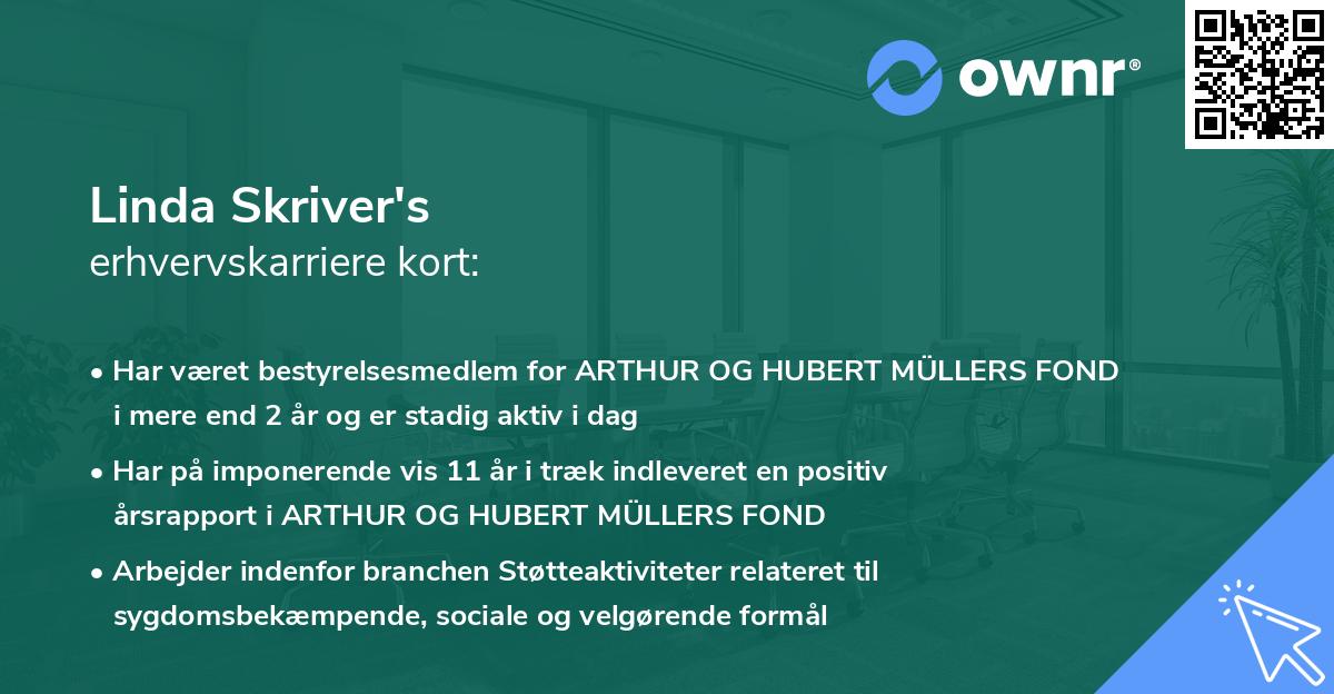 Linda Skriver's erhvervskarriere kort
