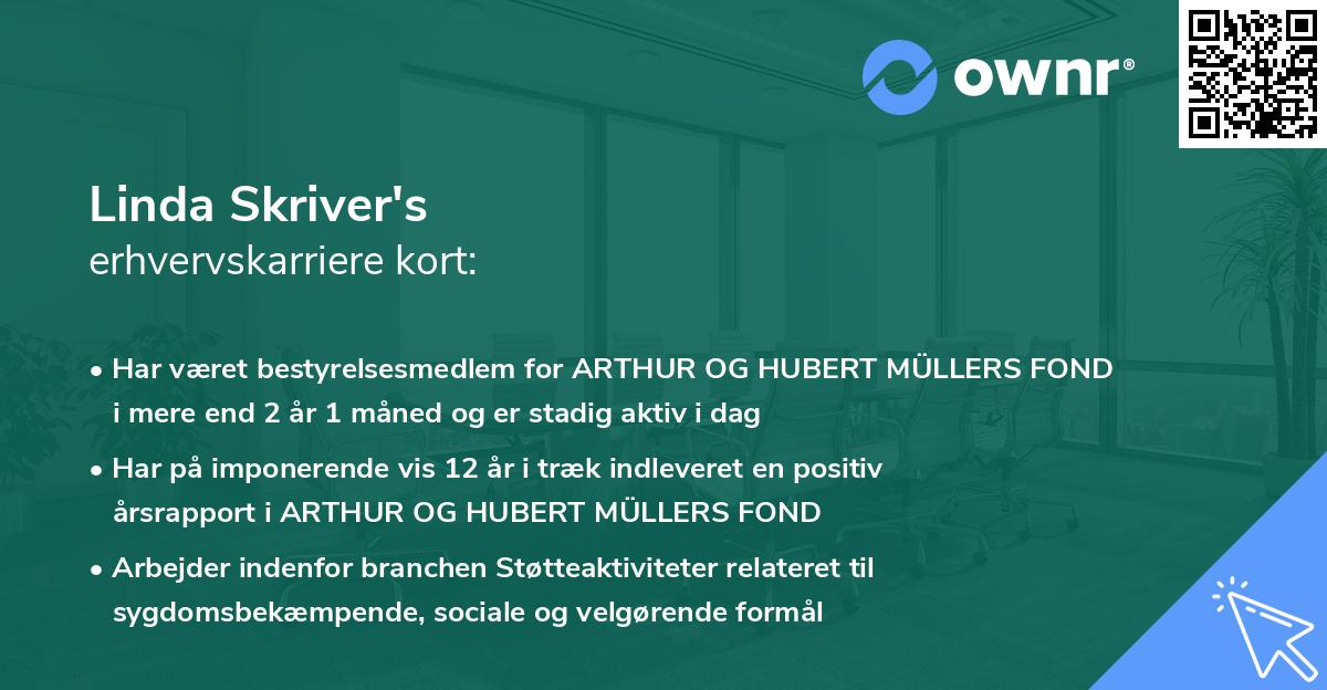 Linda Skriver's erhvervskarriere kort