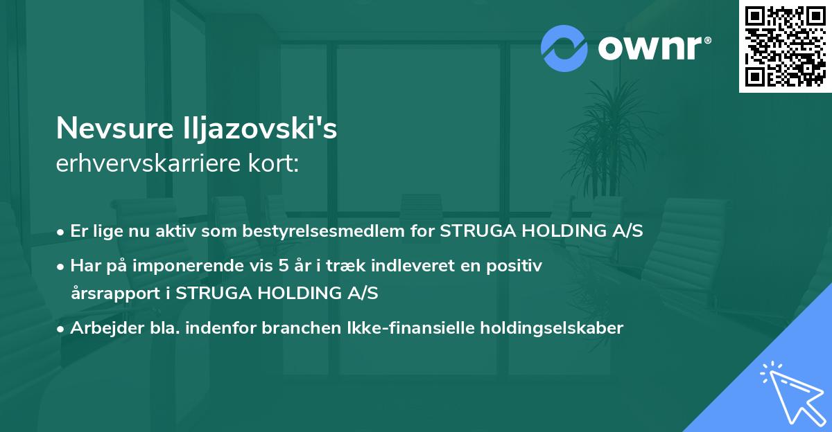 Nevsure Iljazovski's erhvervskarriere kort