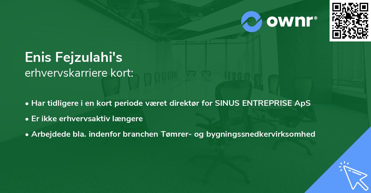 Enis Fejzulahi's erhvervskarriere kort