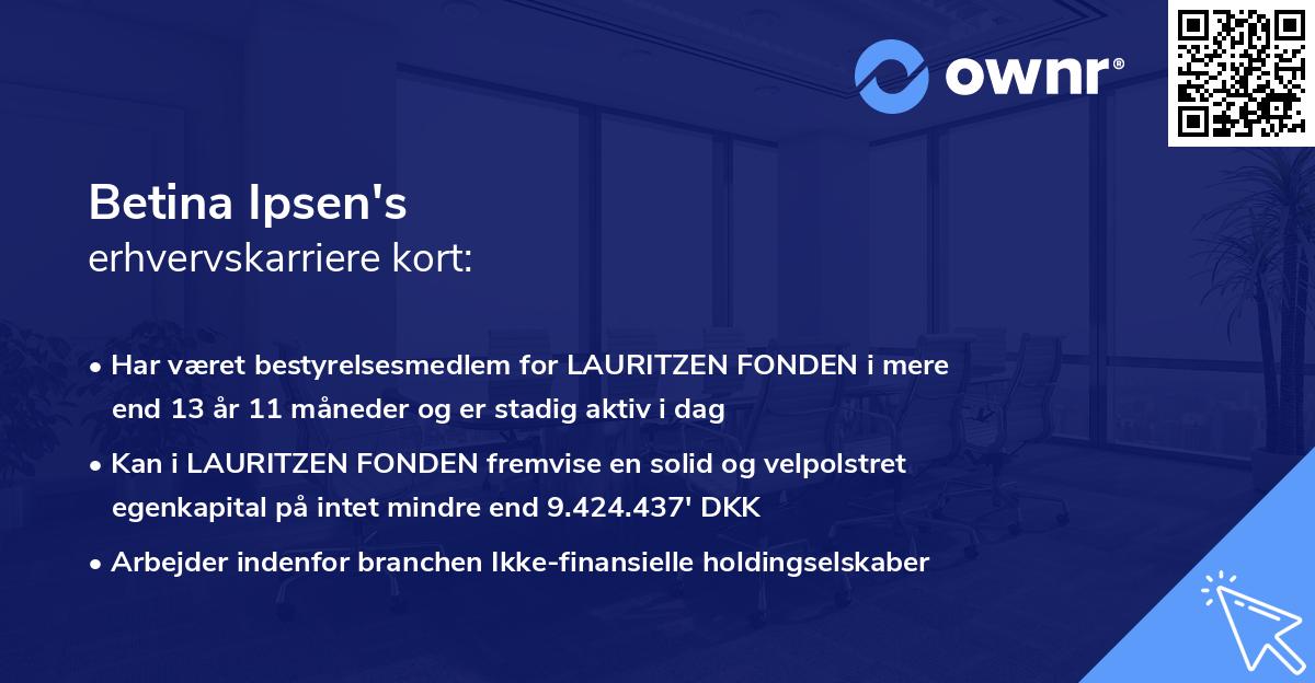 Betina Ipsen's erhvervskarriere kort