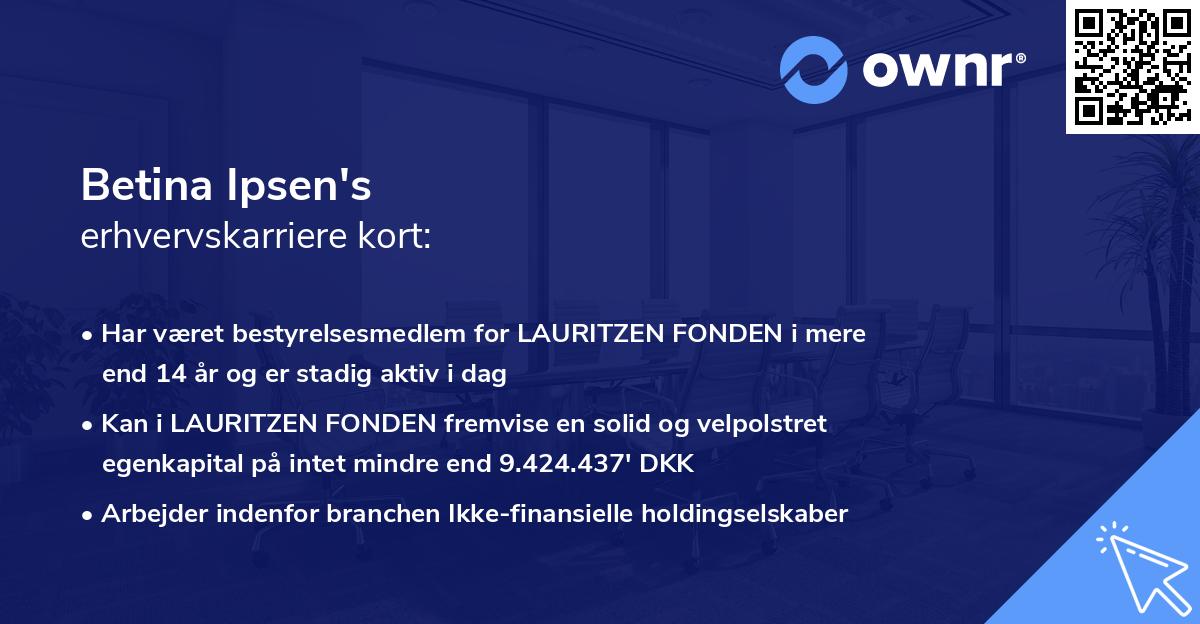 Betina Ipsen's erhvervskarriere kort