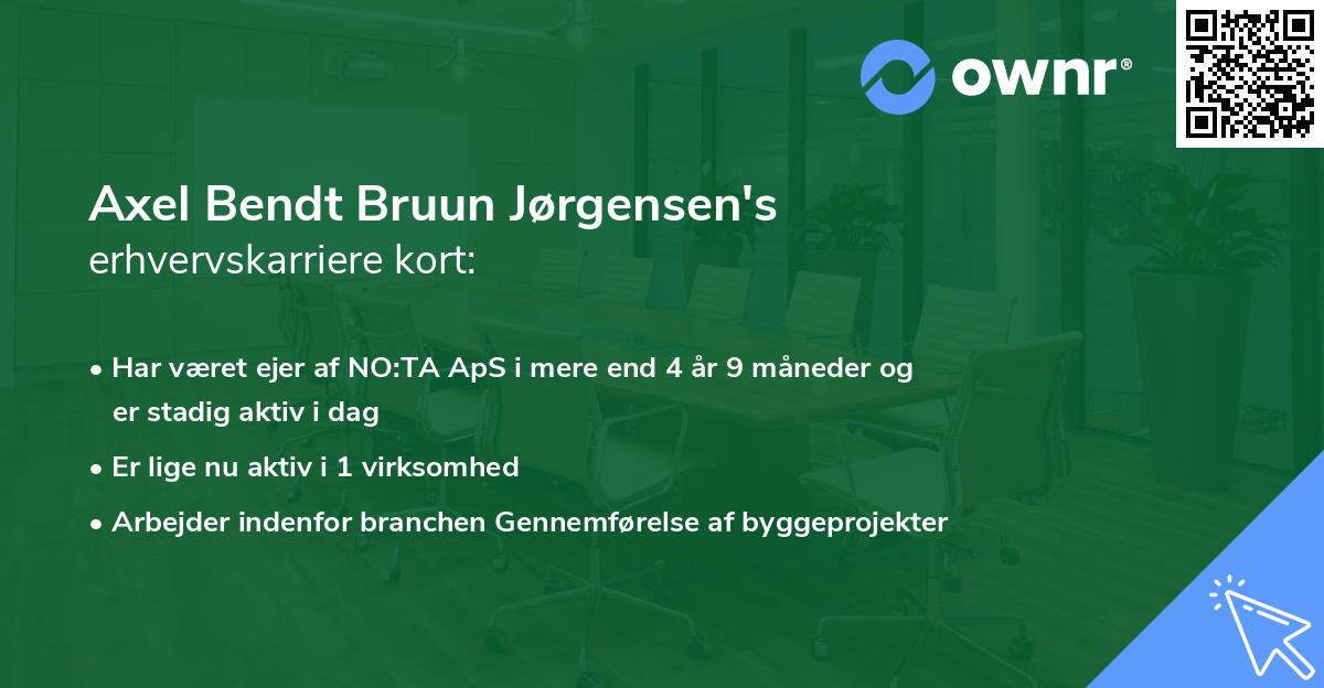 Axel Bendt Bruun Jørgensen's erhvervskarriere kort