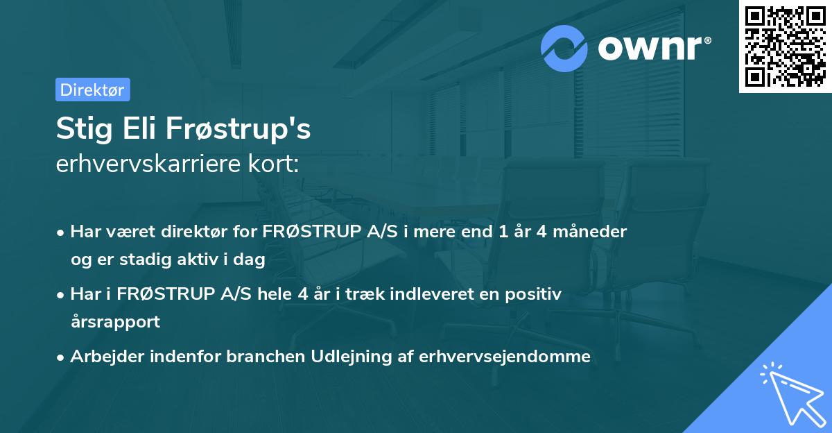 Stig Eli Frøstrup's erhvervskarriere kort