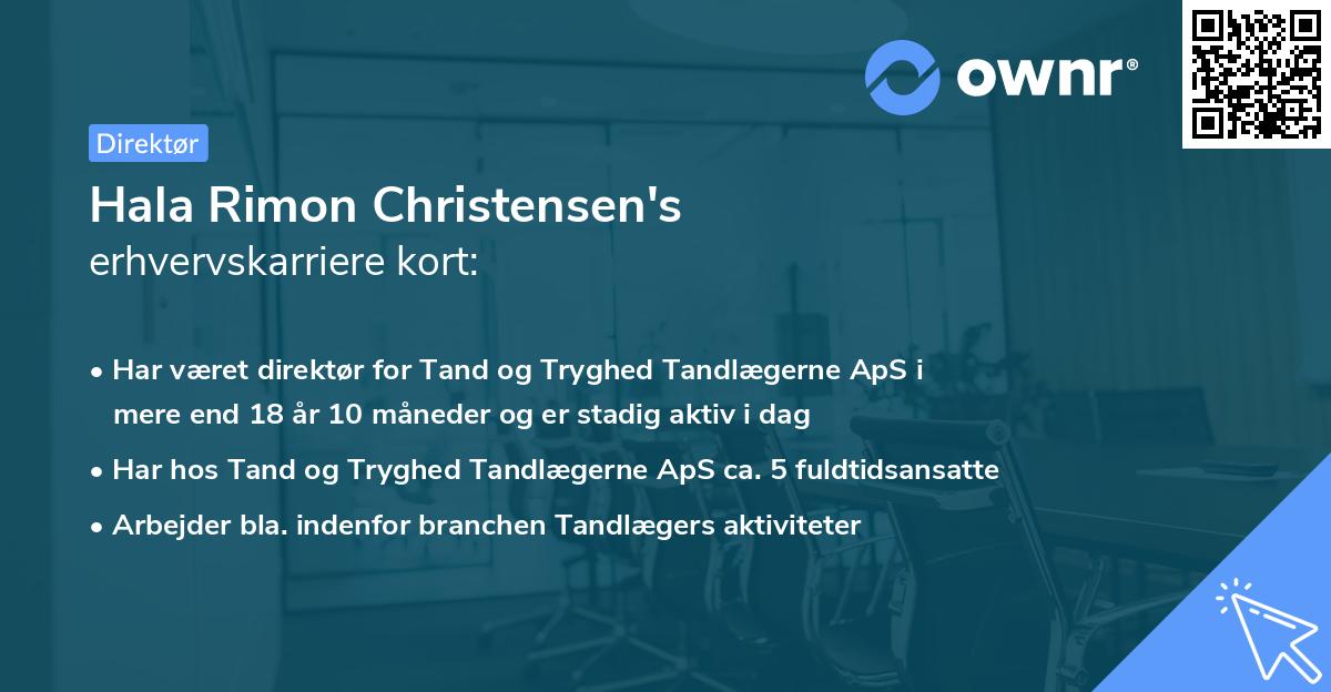 Hala Rimon Christensen's erhvervskarriere kort